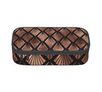 CMJSGG Ventagli Art Déco in oro rosa su nero, Astuccio per matite, Astuccio per matite Astuccio per penne a matita di grande capacità Borsa per cosmetici