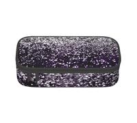 CMJSGG Viola Nero Argento Glitter, Astuccio per matite, Astuccio per matite Astuccio per penne a matita di grande capacità Borsa per cosmetici