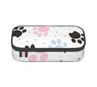 CMJSGG Zampe di cani colorati disegnati a mano, Astuccio per matite, Astuccio per matite Astuccio per penne a matita di grande capacità Borsa per cosmetici