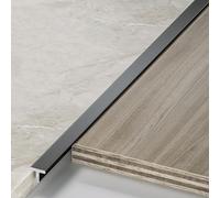 CMJYMX 3 Pezzi 100 Cm Soglia di Dislivello Pavimento, Modanatura di Transizione Le Irregolarità del Pavimento E Laminati, Parquet, Piastrelle, Finiture di Moquette(Black,0.8cm/0.7in)