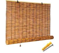 CMJYMX Cortina di bambù - 50x120 100x200 120x170 150x300cm Tenda A Rullo in bambù Naturale, Tapparella Avvolgibile bambù Protezione Solare Tende Avvolgibili in Canna con Sollevatore
