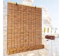CMJYMX Naturale Cortina di bambù per La Privacy, Tapparella Avvolgibile bambù per Patio, Veranda, Gazebo, Giardino E Balcone, Tenda A Lamella Facili da Sollevare(120x290CM/47x114IN(WxH))