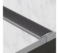 CMJYMX Soglia di Dislivello Pavimento con Profilo A T, Profilo di Raccordo, Listelli di Collegamento A Pavimento, Strisce di Copertura Adatta per Soglie, Rampe, Mattonelle(Black,2.4cm/0.94in)