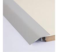 CMJYMX Striscia di Soglia 90cm, Striscia di Transizione per Pavimenti in Laminato, Rampa per Soglia per Dislivello di 7-15.0mm per Unire Le Fughe del Pavimento/Piastrelle(Silver)