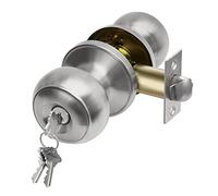 CML Hardware Set di pomelli per porta d'ingresso con chiave, serratura per porta d'ingresso in acciaio inox massiccio per esterni e interni, maniglia rotonda a sfera, 1 pezzo