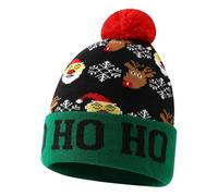 CMLDJBD Berretto Lavorato a Maglia Cappello Arricciata di Neve Natale per Uomini E Donne Protezione All'orecchio Caldo in Lana-Un-Una Taglia