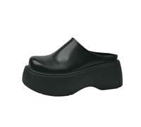 CMLDJBD Ciabatte Donna Pantofole con Tacco Alto da Suole Spesse E Punta Chiusa-nero-40