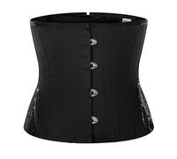 CMLDJBD Corsetto Donna 24 Corsetto Alto A 4 Bottoni, Modellante per Le Donne, Corsetto Modellante per Vita E Pancia-Nero-XS