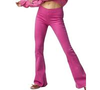 CMLDJBD Jeans Leggeri Pantaloni Jean Évasé De La Rive À Mi-Hauteur pour Femmes Femmes-Rose-XL