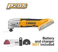 Seghetto Multifunzione a Batterie 20V + Batteria 20V 2Ah Smerigliatrice INGCO