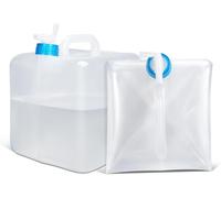 CMLLING Contenitore per acqua pieghevole con beccuccio e manico, 5 l, senza BPA, per campeggio, escursionismo, kit di sopravvivenza di emergenza, confezione da 2