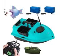 CMOLVUR Barca da pesca intelligente RC con 2 batterie da 12000 mAh, luci per pesca notturna, 3 serbatoi di esca indipendenti, ritorno automatico GPS, strumento di pesca a distanza di 500 m, carico 2