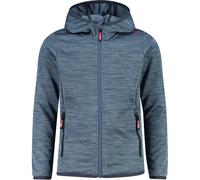 CMP - Girl's Jacquard Knitted Jacket Fix Hood - Giacca in pile 152 blu/grigio