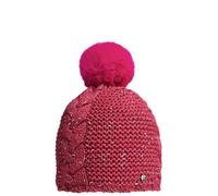 CMP Beanie Knit Berretto con Pompon Fucsia Ponpon Pelliccia Striature Argentate