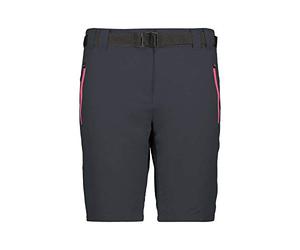 CMP Bermuda Elasticizzati da Donna Pantaloncini, Antracite-Fragola, 42