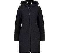 CMP Bonded wooltech long parka hooded, Woman, Carbone Mel.-Nero, 46