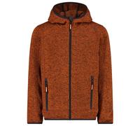 CMP - Boy's Jacket Fix Hood Jacquard Knitted - Giacca in pile 116 marrone/rosso