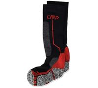 CMP - Calza da sci per bambini in lana, Nero-Ferrari, 28/30