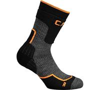 CMP - Calza Trekking Lana Mid, Nero-Arancio, 39/42