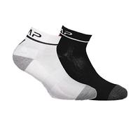 CMP - Confezione doppia di calzini da corsa in cotone, Bianco-Nero, 36/38