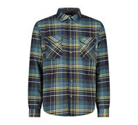 CMP Camicia a Manica Lunga da Uomo in Poliestere Riciclato, 32T1757 (IT, Numero, 54, Regular, Regular, Antracite/Gold Green)