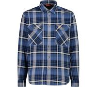 CMP - Camicia da Uomo in Flanella, Olive-Nero-Bianco, 48