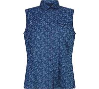 CMP - Camicia Smanicata Elasticizzata da Donna, Blue-Blue, 44