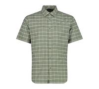 CMP Camicia Traspirante a Fantasia Check Maniche Corte da Uomo (46, Verde)