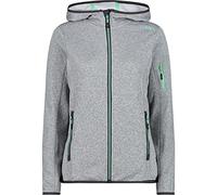CMP Donna, Lightweight Fleece Jacket with Knitted Hood, Woman, Glacier-Cemento, 52, Poliestere, Glacier-Cemento, 52