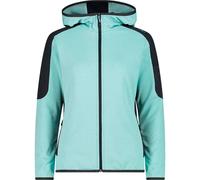CMP - Giacca da donna in pile Grid Tech con cappuccio fisso, Acqua, 42