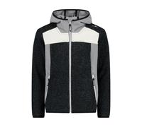 CMP - Giacca da bambina in pile Knit Tech con cappuccio fisso, Nero, 152