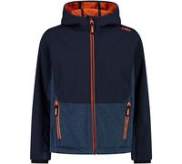 CMP - Giacca da bambino in softshell con cappuccio fisso, Black Blue, 104