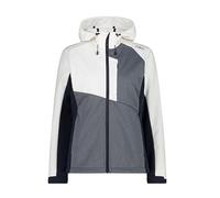 CMP - Giacca da donna con cappuccio fisso in softshell melange, B. Blue-Bianco, 48