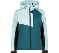 CMP - Giacca da donna con cappuccio fisso in softshell melange, Teal-Acqua, 46
