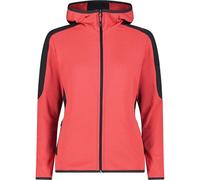 CMP - Giacca da donna in pile Grid Tech con cappuccio fisso, Corallo, 50