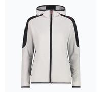 CMP - Giacca da donna in pile Grid Tech con cappuccio fisso, Vaniglia, 46