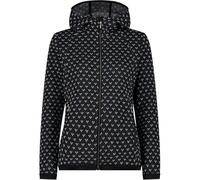 CMP - Giacca da donna in pile Knit Tech con cappuccio fisso, Antracite-Bianco, 50