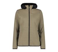 CMP - Giacca da donna in pile Knit Tech con cappuccio fisso, Sesamo-Antracite, 48