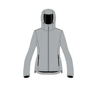 CMP - Giacca da donna in softshell con cappuccio fisso, Alluminio Mel., 42