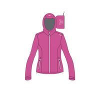 CMP - Giacca da pioggia antistrappo da bambini con cappuccio fisso, Fuxia, 116