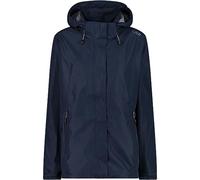 CMP - Giacca Donna con Zip e Cappuccio Traspirante, Black Blue, XXS