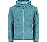 CMP - Giacca in Knit-Tech da bambini con cappuccio fisso, Acqua-Darker, 104
