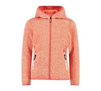 CMP - Giacca in Knit-Tech da bambini con cappuccio fisso, Campari-Bianco, 104