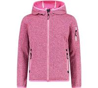 CMP - Giacca in Knit-Tech da bambini con cappuccio fisso, Pink Fluo-Lighter, 128
