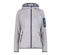 CMP - Giacca in Knit-Tech da Donna con Cappuccio Fisso, Argento-Blue, 48