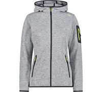 CMP Giacca in Knit-Tech da Donna con Cappuccio Fisso, Grey-Limone, 42