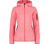 CMP Giacca in Knit-Tech da Donna con Cappuccio Fisso, Red Fluo-Bianco, 44