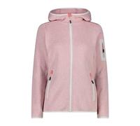 CMP Giacca in Knit-Tech da Donna con Cappuccio Fisso, Rosa-Bianco, 42