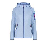 CMP - Giacca in Knit-Tech da Donna con Cappuccio Fisso, Sky-Bianco, 40