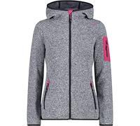 CMP Giacca in Knit-Tech da Donna con Cappuccio Fisso, Titanio-Bianco-Fucsia, 40